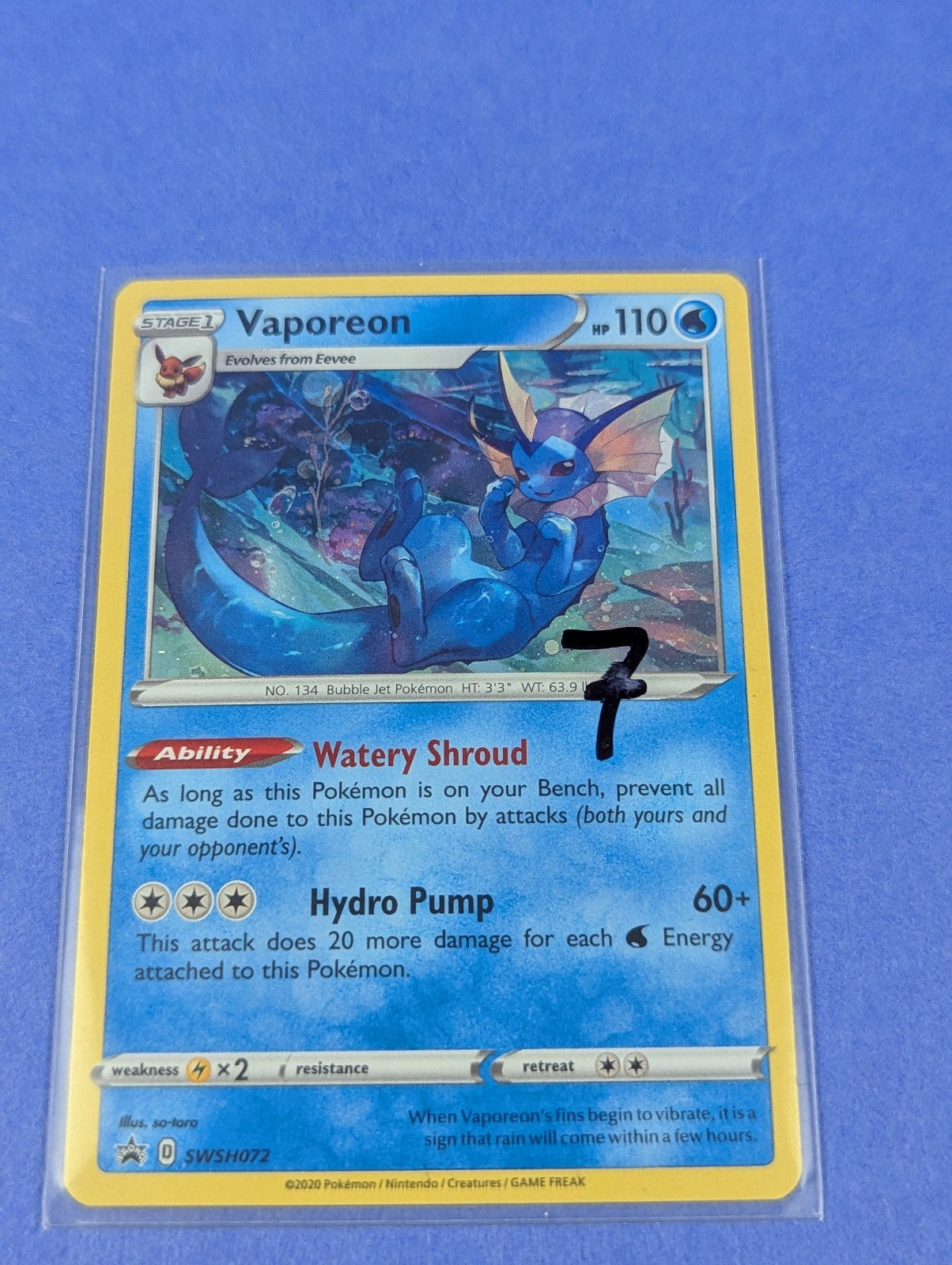 Vaporeon - SWSH072 - Holo Promo Sword & Shield Promos - Pokemon - NM