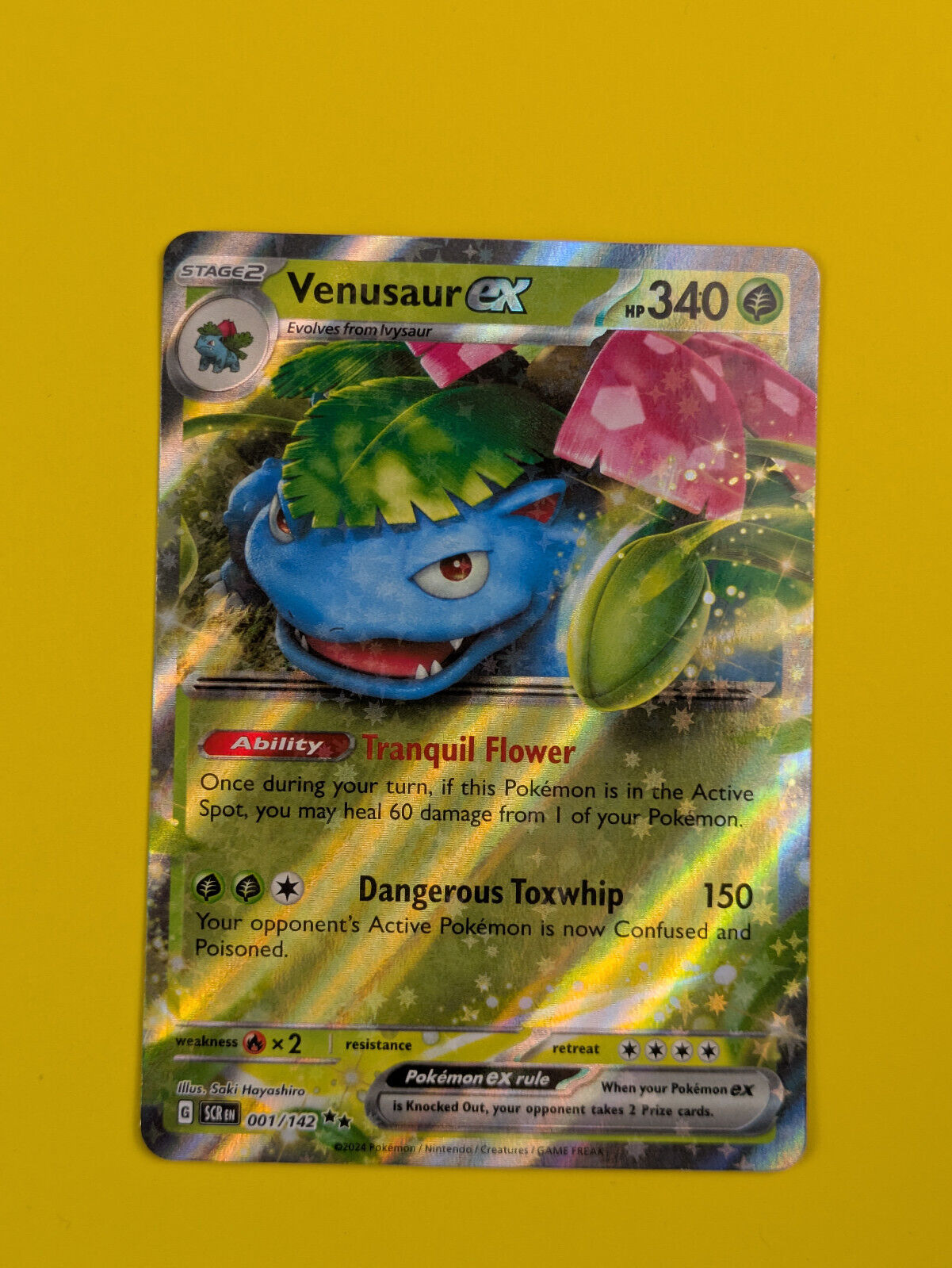 Venusaur ex - 001/142 - Ultra Rare Stellar Crown - Pokemon Card - NM