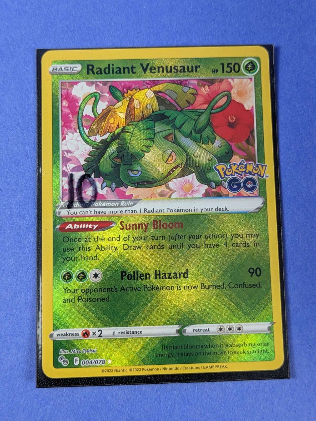 Radiant Venusaur - 004/078 - Radiant Rare Pokémon GO - Pokemon Card - NM