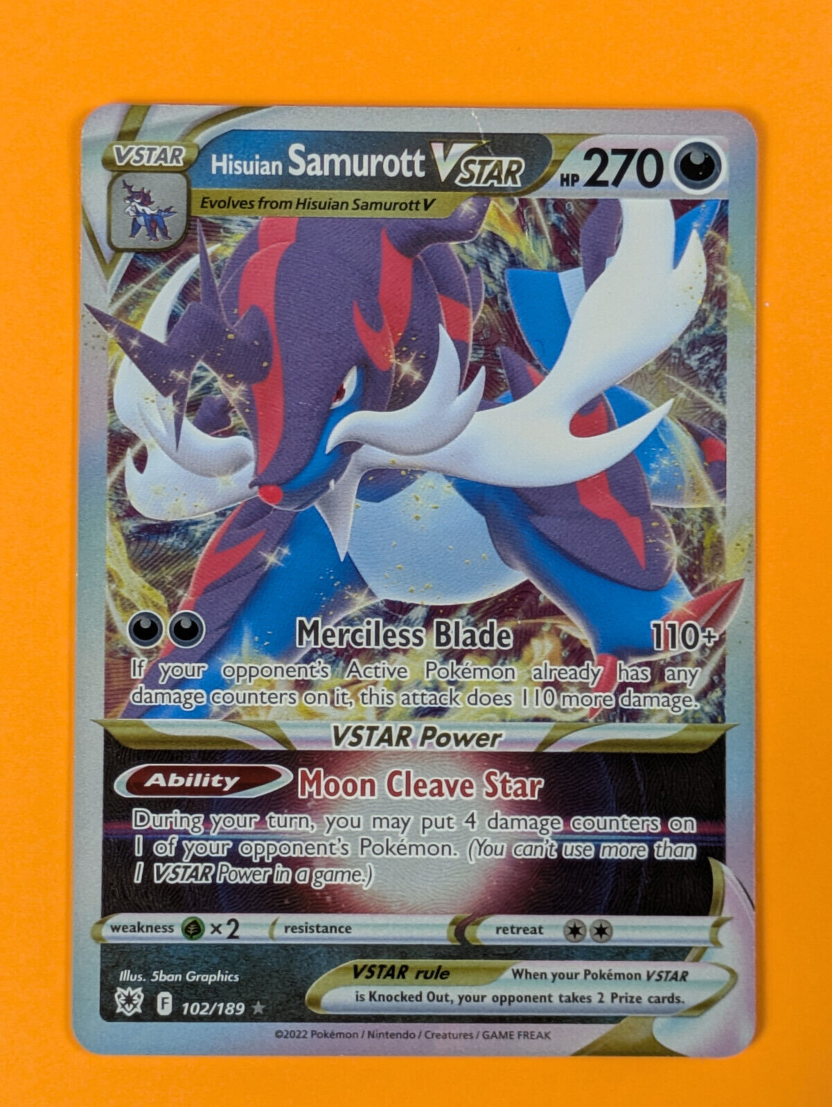 Hisuian Samurott VSTAR - 102/189 - Ultra Rare Astral Radiance - Pokemon - MP