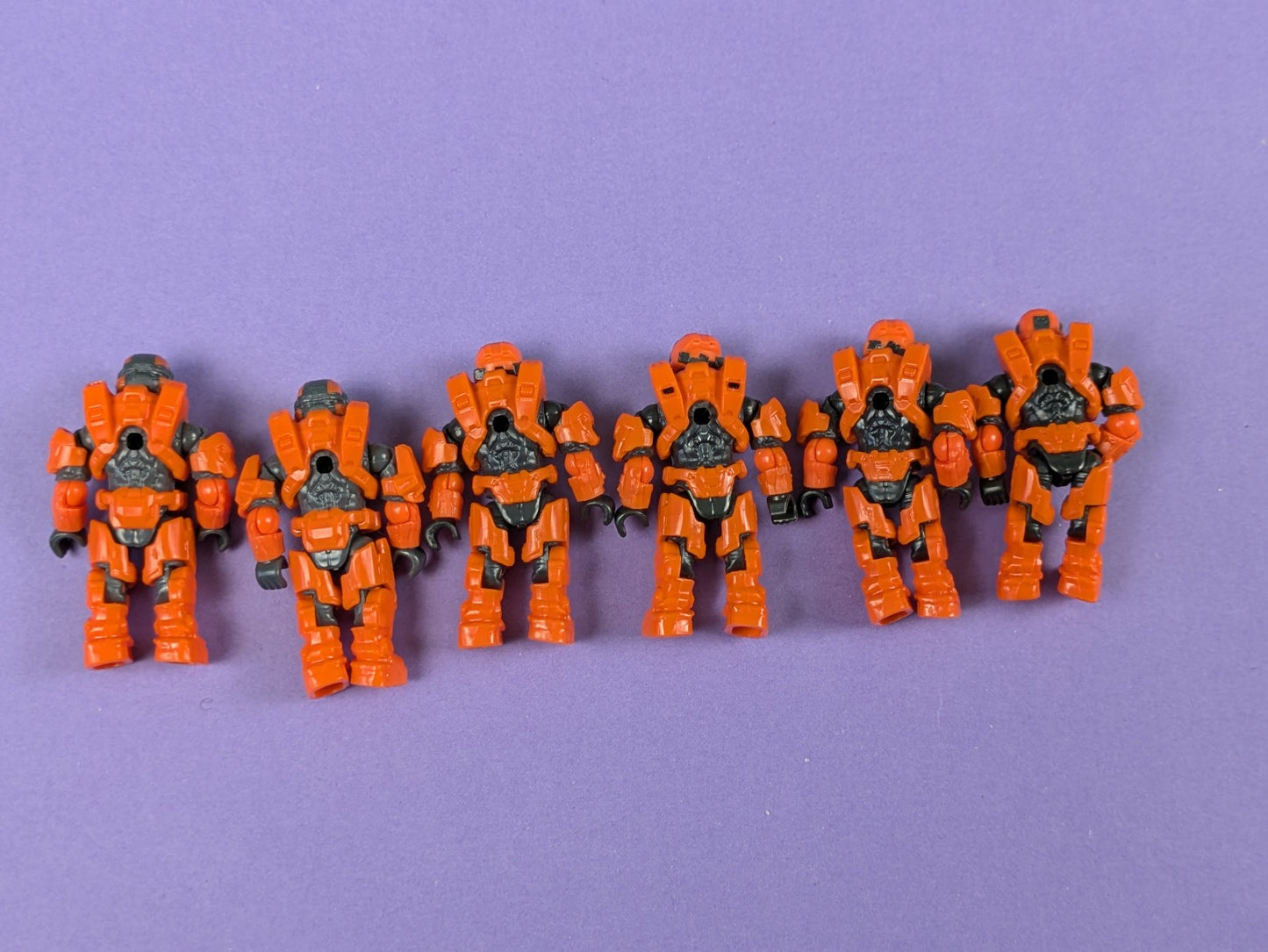 HALO Mega Bloks UNSC Spartan Flanker Orange Spartan Mark VII HKT16 - Lot of 6