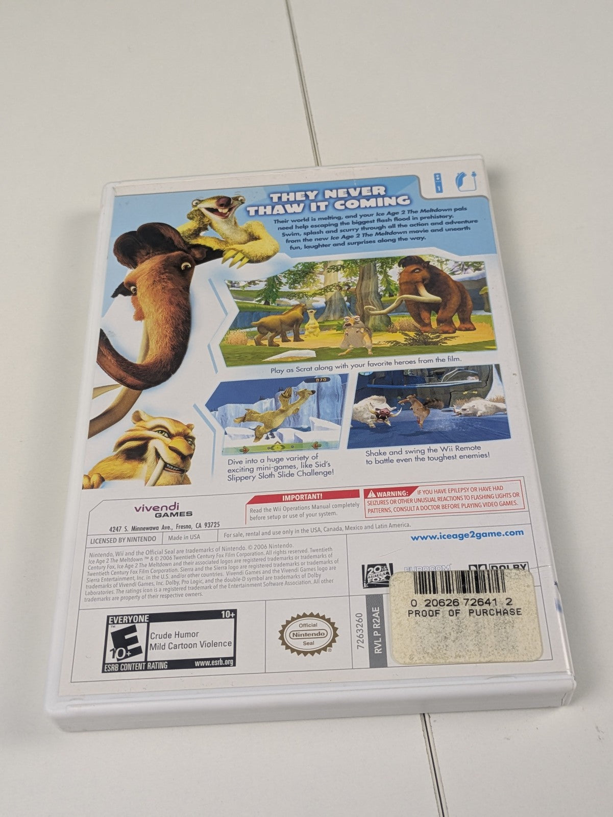 Ice Age 2: The Meltdown (Nintendo Wii, 2006) CIB