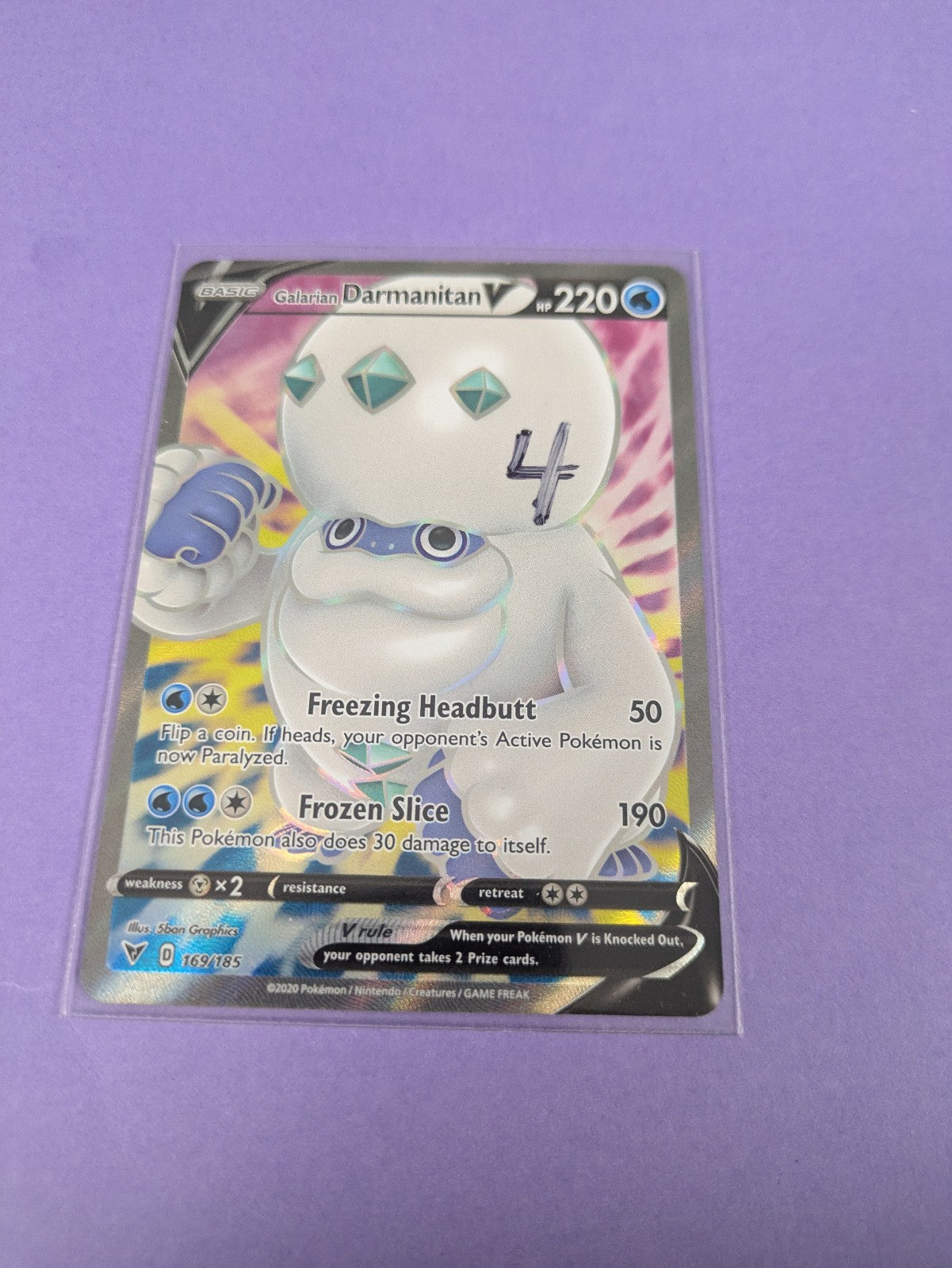 Galarian Darmanitan V - 169/185 - Ultra Rare Vivid Voltage - Pokemon - NM