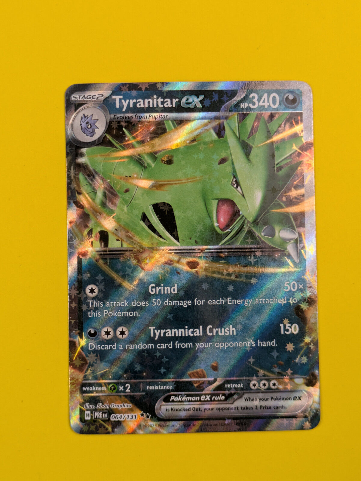Tyranitar ex - 064/131 - Ultra Rare Prismatic Evolutions - Pokemon Card - NM