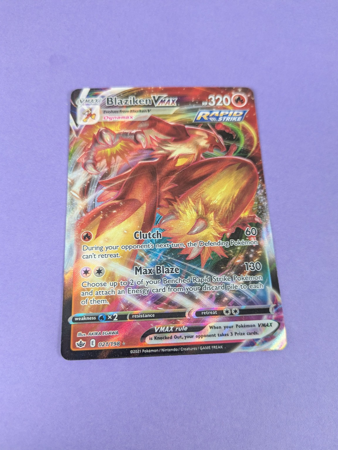 Blaziken VMAX - 021/198 - Ultra Rare Chilling Reign - Pokemon Card - NM