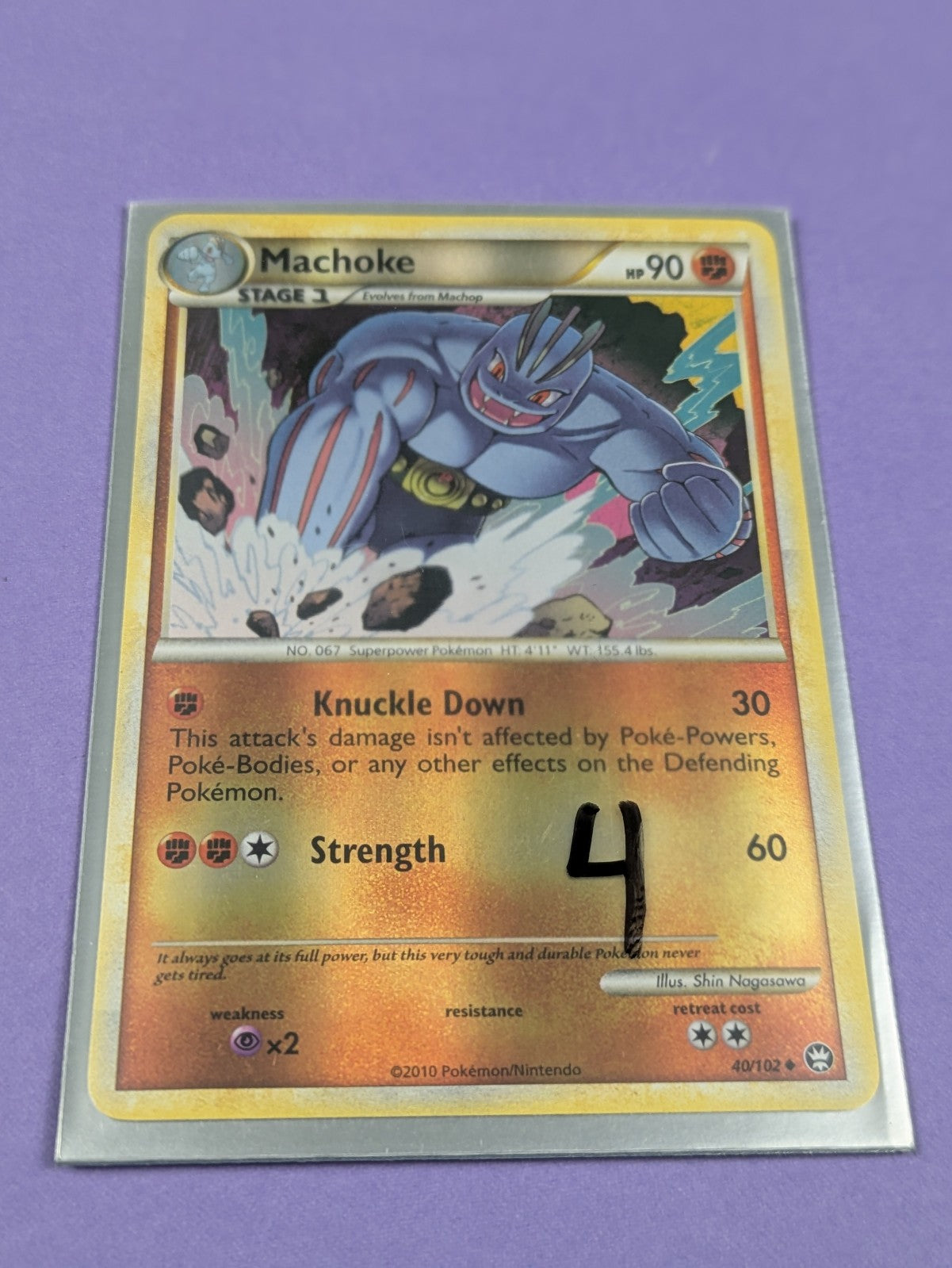 Machoke - 40/102 - Uncommon Reverse Holo Triumphant - Pokemon Card - LP