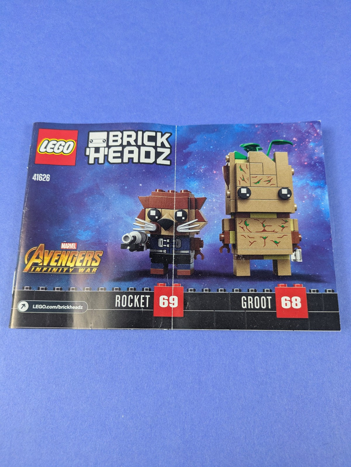 LEGO BrickHeadz Groot & Rocket 41626 Complete Set Pre-Owned