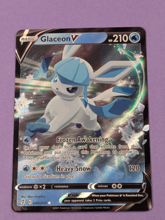 Glaceon V -040/203 -Ultra Rare Sword & Shield: Evolving Skies- Pokemon Card -NM