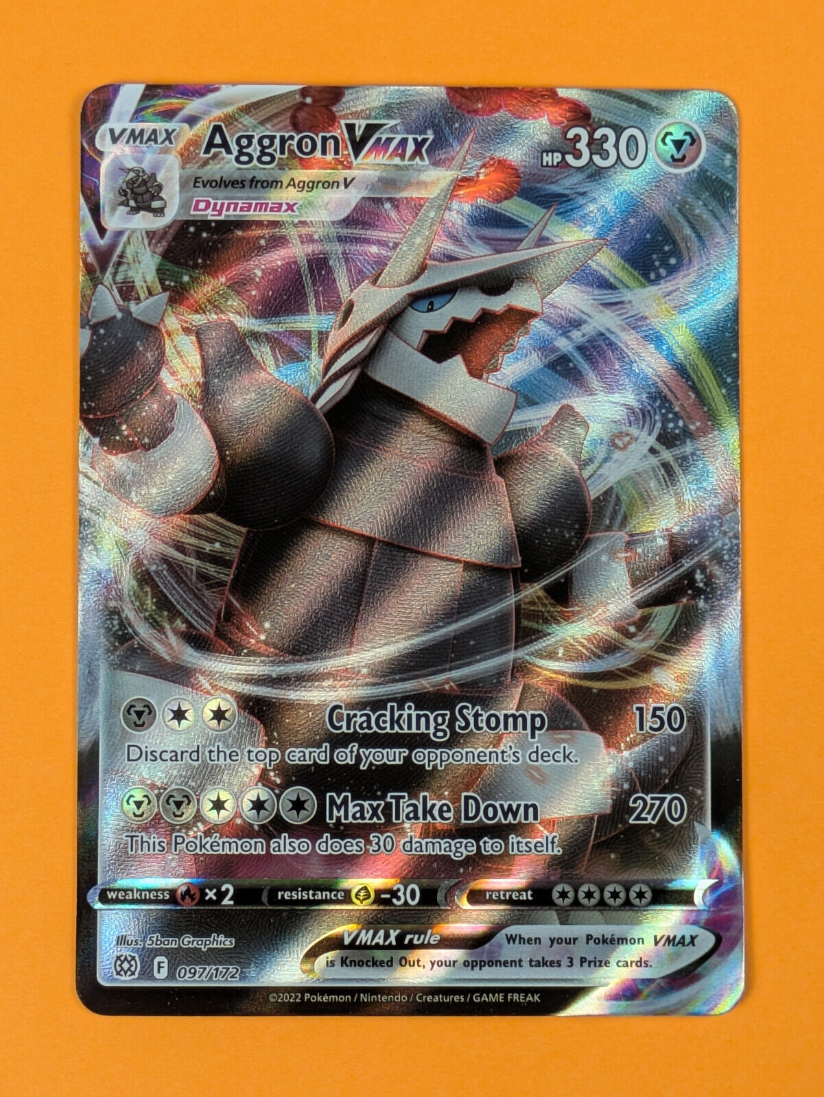 Aggron VMAX - 097/172 - Ultra Rare Brilliant Stars - Pokemon Card - NM Aggron VMAX - 097/172 - Ultra Rare Brilliant Stars - Pokemon Card - NM