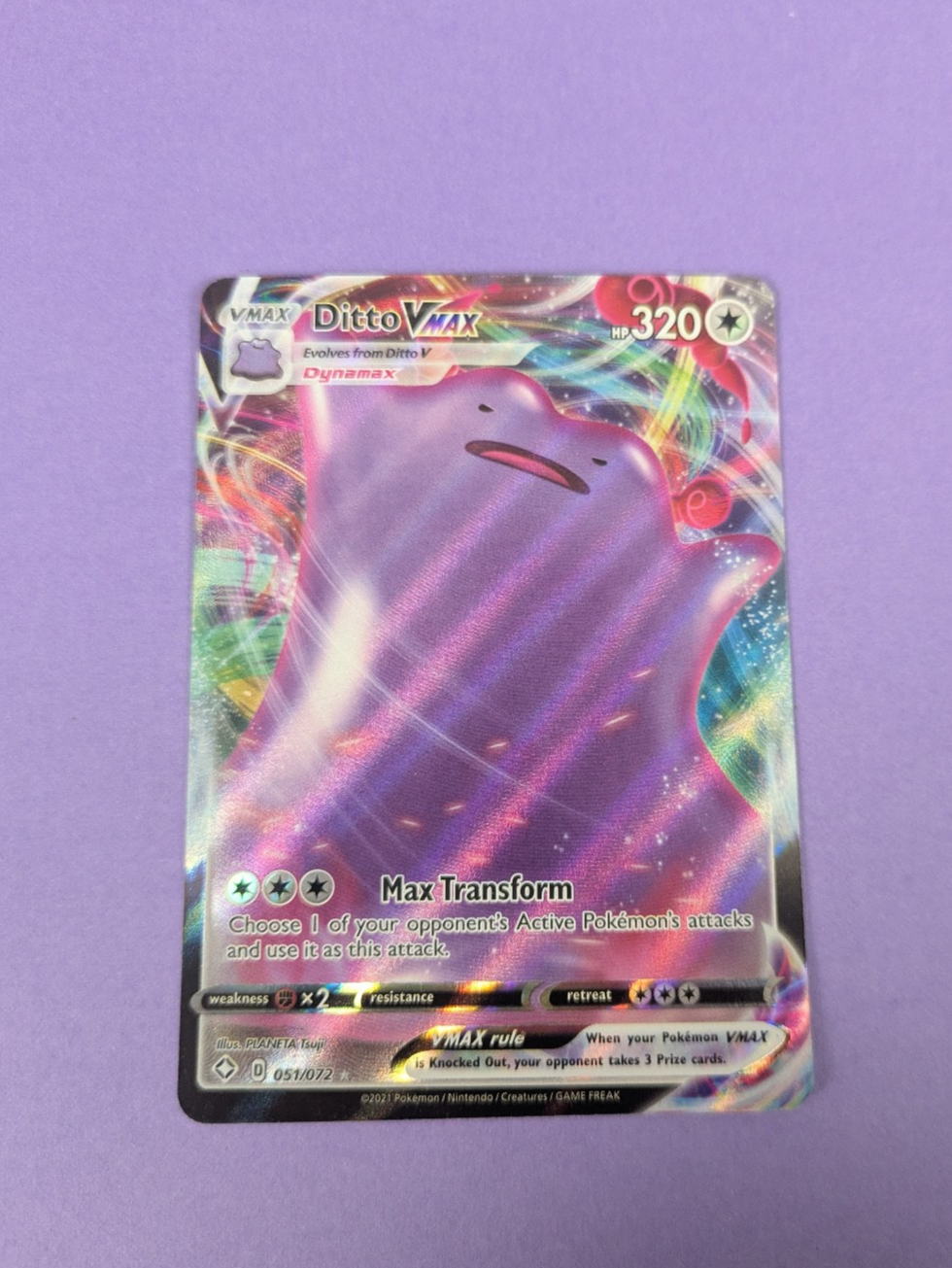 Ditto VMAX - 051/072 - Ultra Rare Shining Fates - Pokemon Card - NM