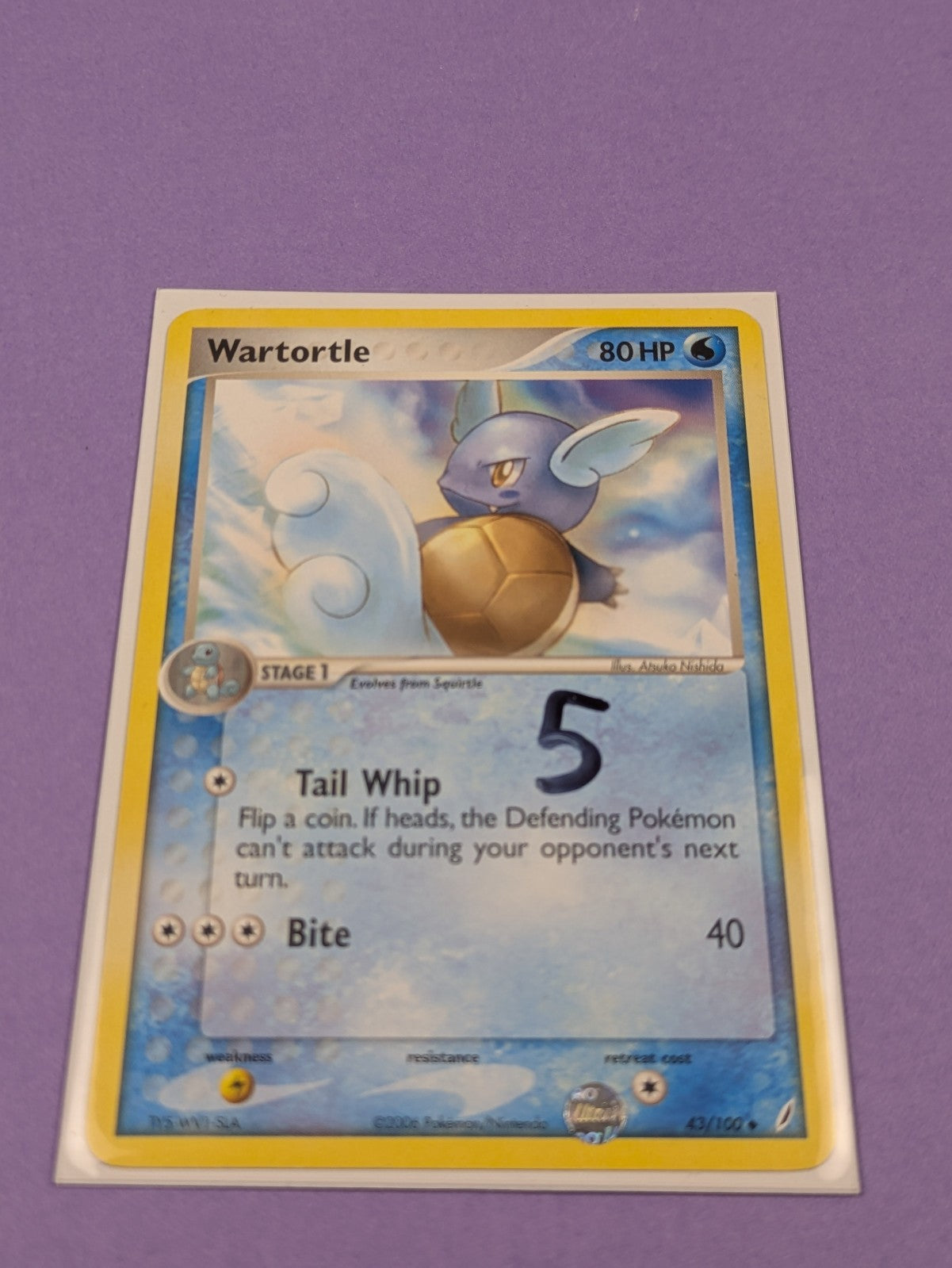 Wartortle - 43/100 -  Uncommon Crystal Guardians - Pokemon Card - NM