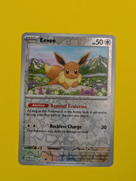 Eevee - 074/131 - Common Reverse Holo Prismatic Evolutions - Pokemon Card - NM