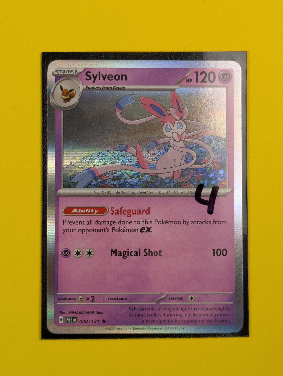Sylveon - 040/131 - Holo Rare Prismatic Evolutions - Pokemon Card - NM