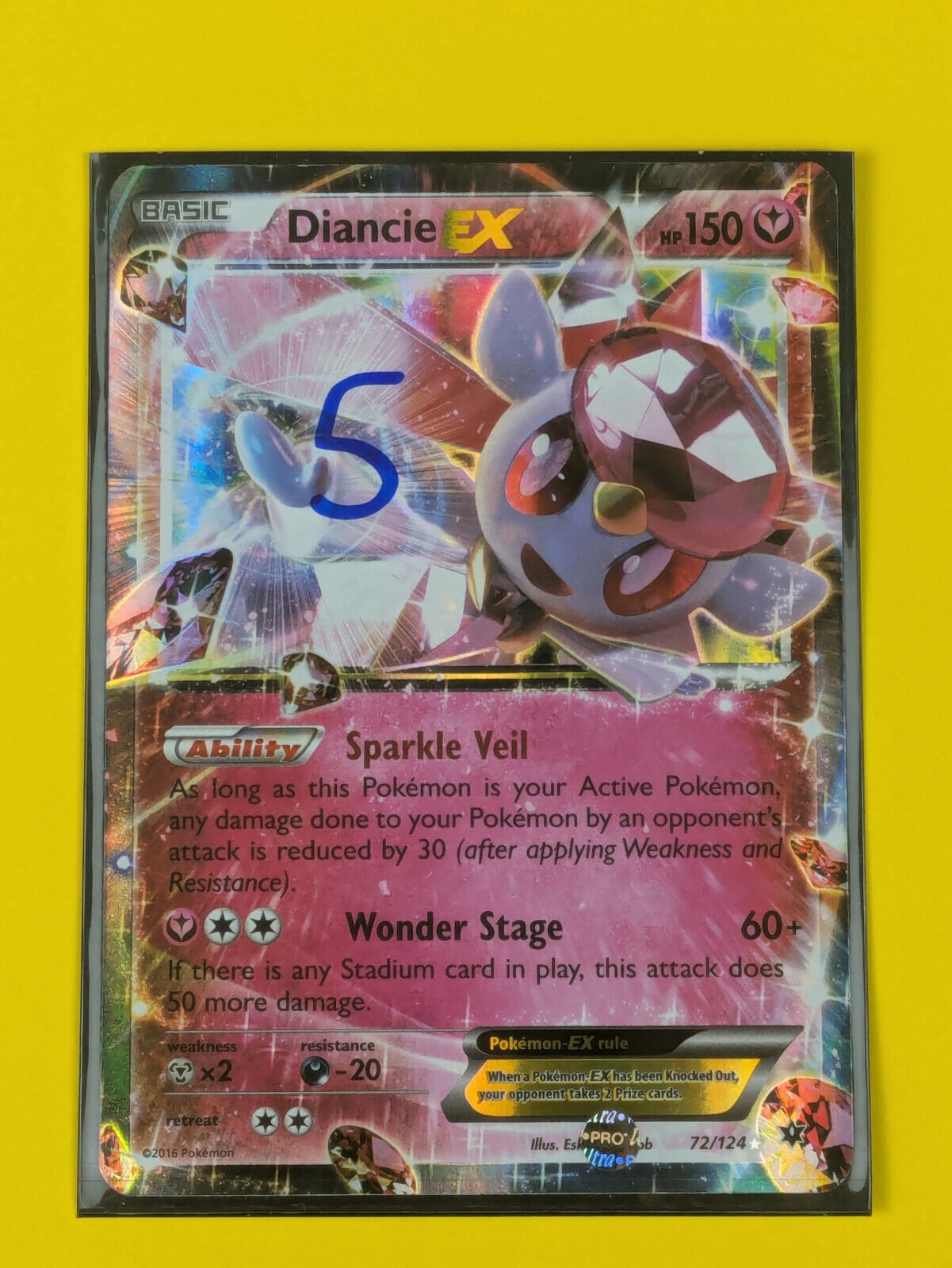 Diancie EX - 72/124 - Ultra Rare Fates Collide - Pokemon Card - NM
