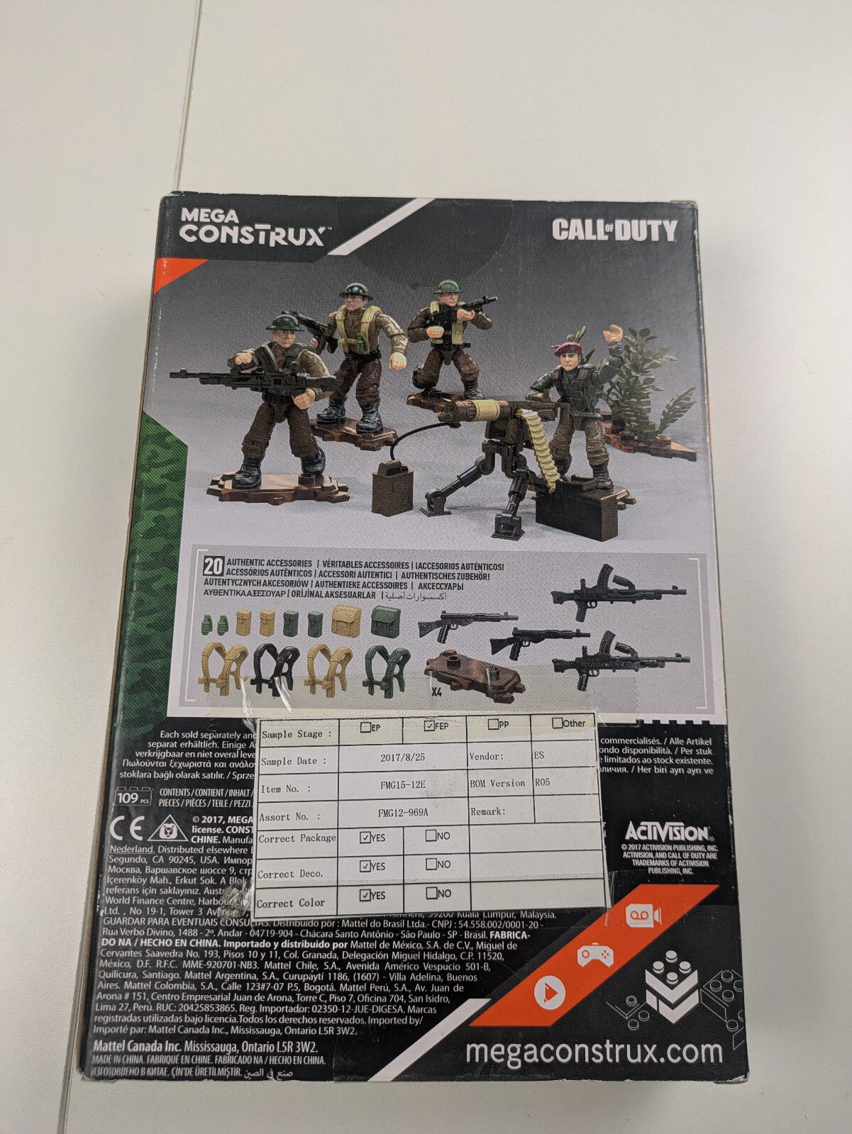 Mega Construx Call Of Duty: Legends: Allied Soldiers FMG15 - Brand New!