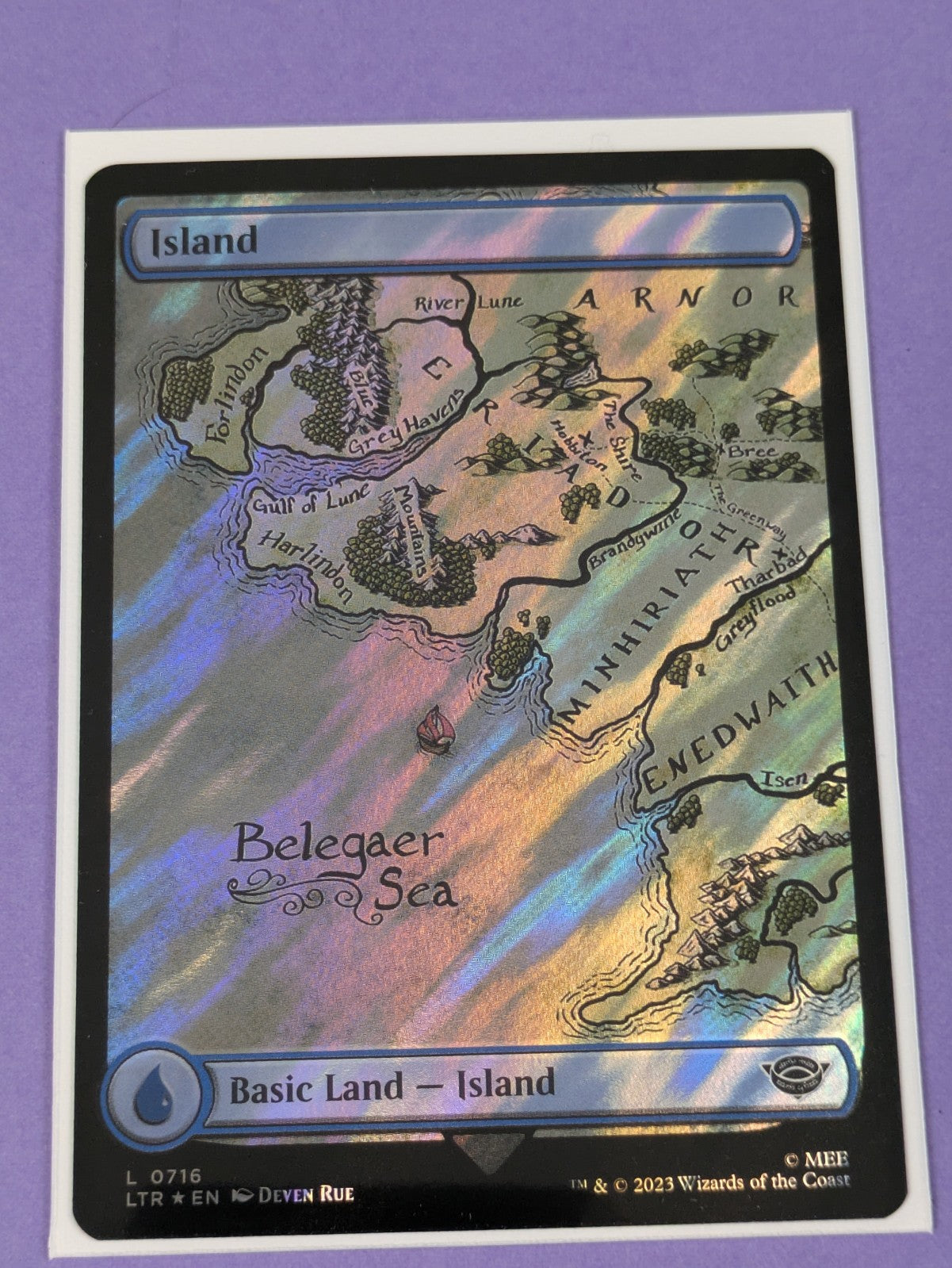 MTG: The Lord of the Rings: Island Full Art Surge Foil #0716 Basic Land - NM