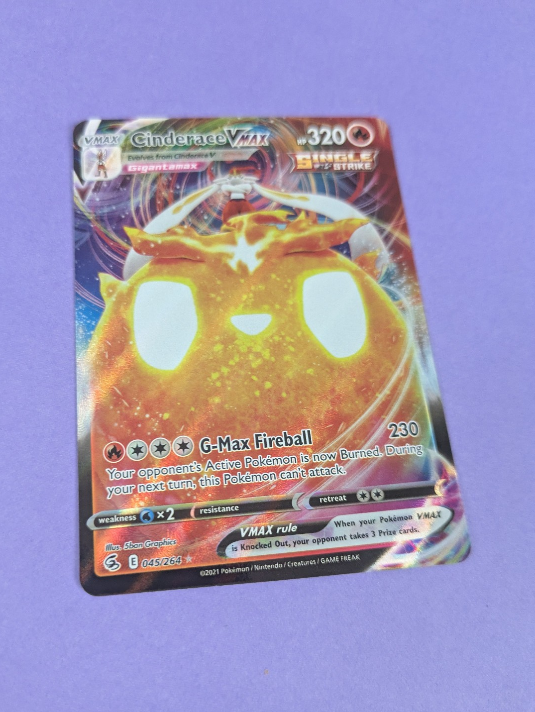 Cinderace VMAX - 045/264 - Ultra Rare Furious Fists - Pokemon Card - NM