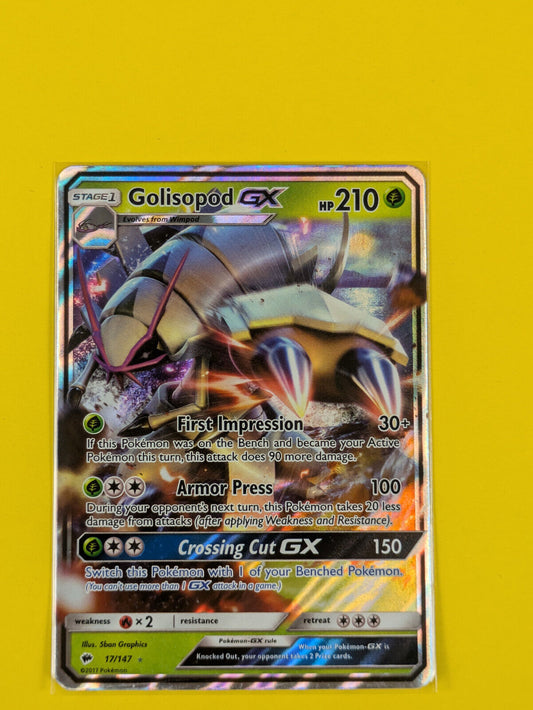 Golisopod GX - 17/147 - Ultra Rare Burning Shadows - Pokemon Card - NM