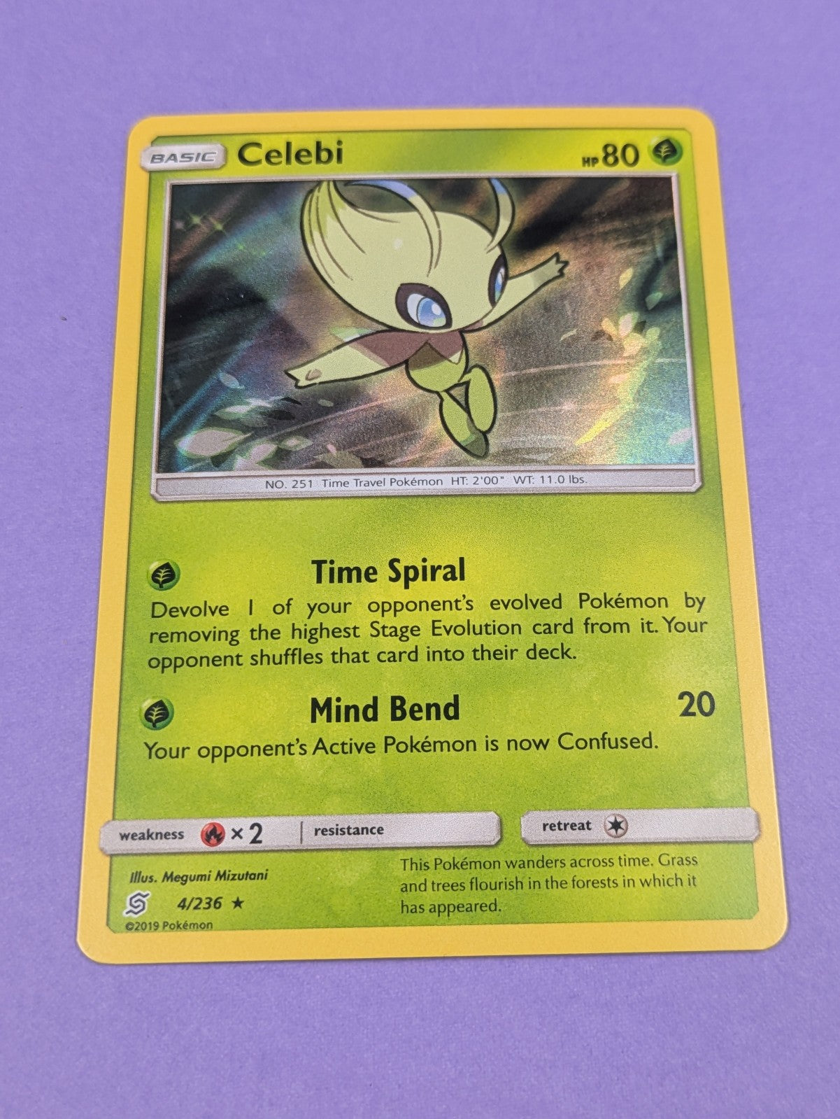 Celebi - 4/236 - Rare Holo Unified Minds - Pokemon Card - NM