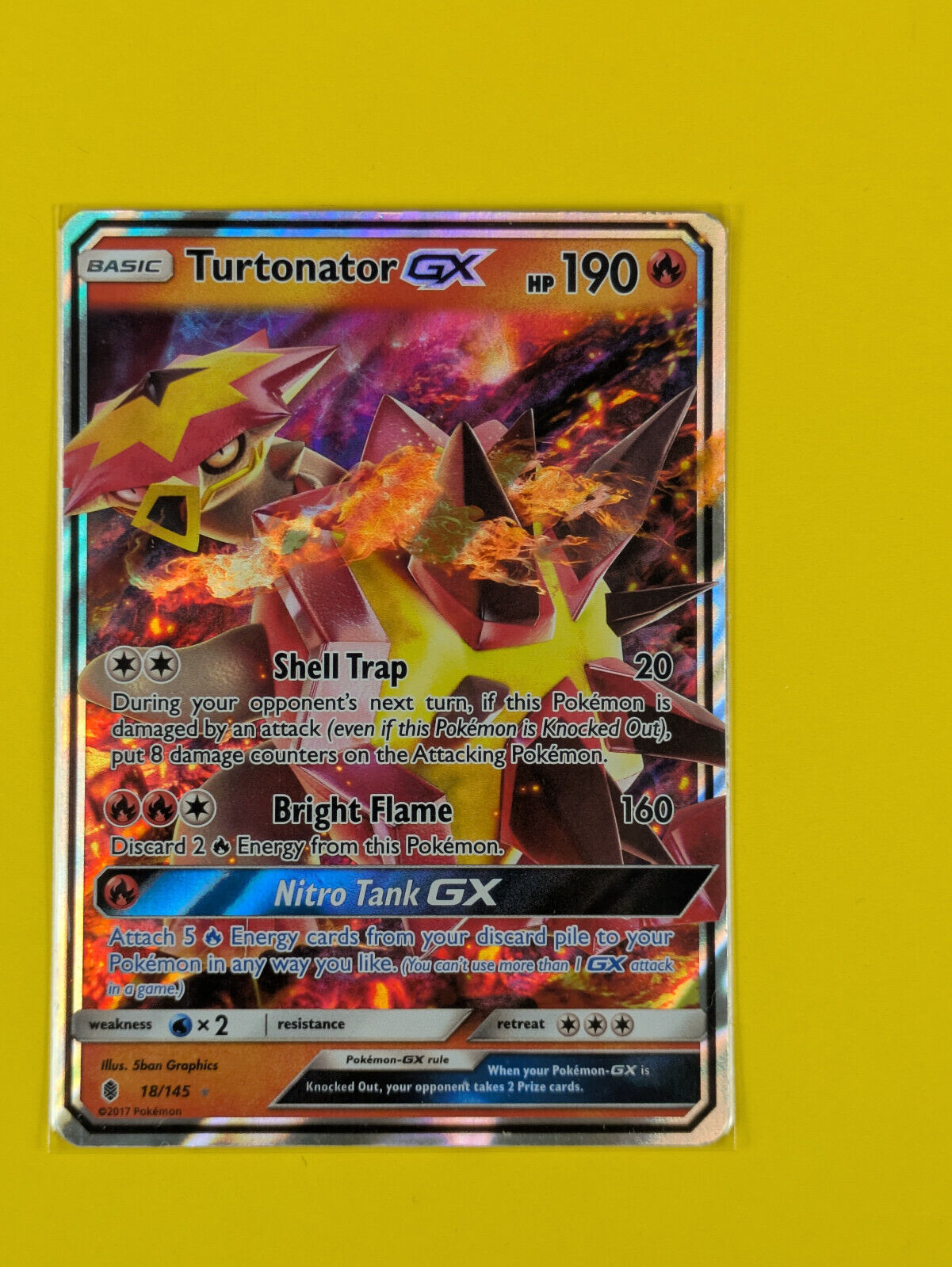 Turtonator GX - 18/145 - Ultra Rare Guardians Rising - Pokemon Card - NM