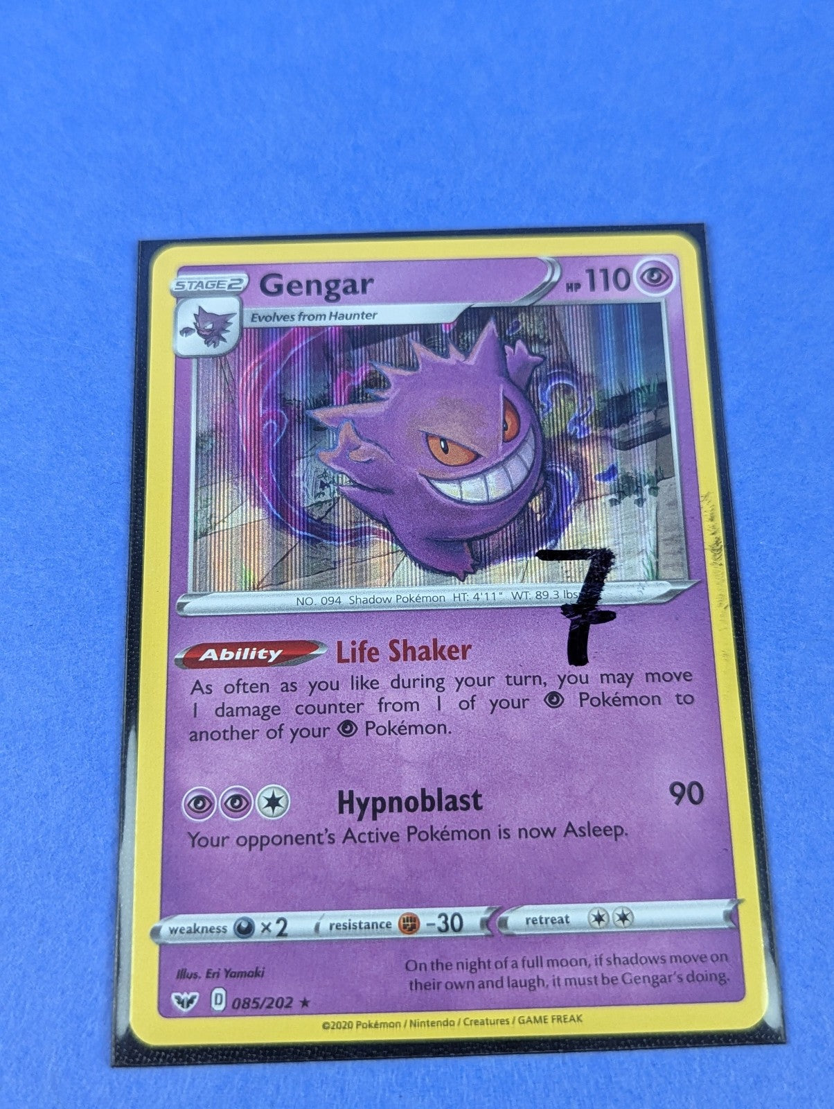 Gengar - 085/202 - Holo Rare Sword & Shield - Pokemon Card - NM