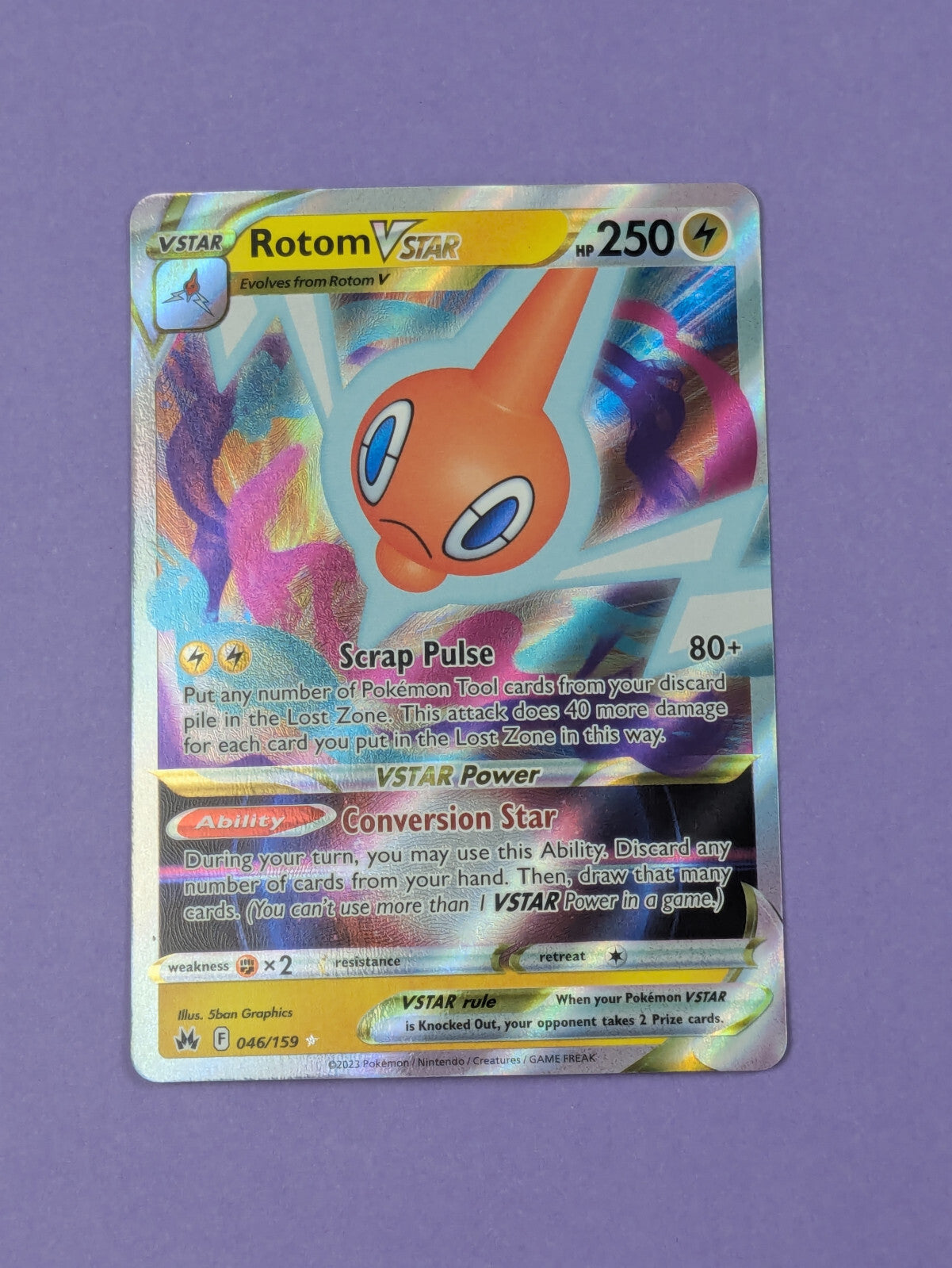 Rotom VSTAR - 046/159 - Ultra Rare Sword & Shield- Pokemon Card - NM