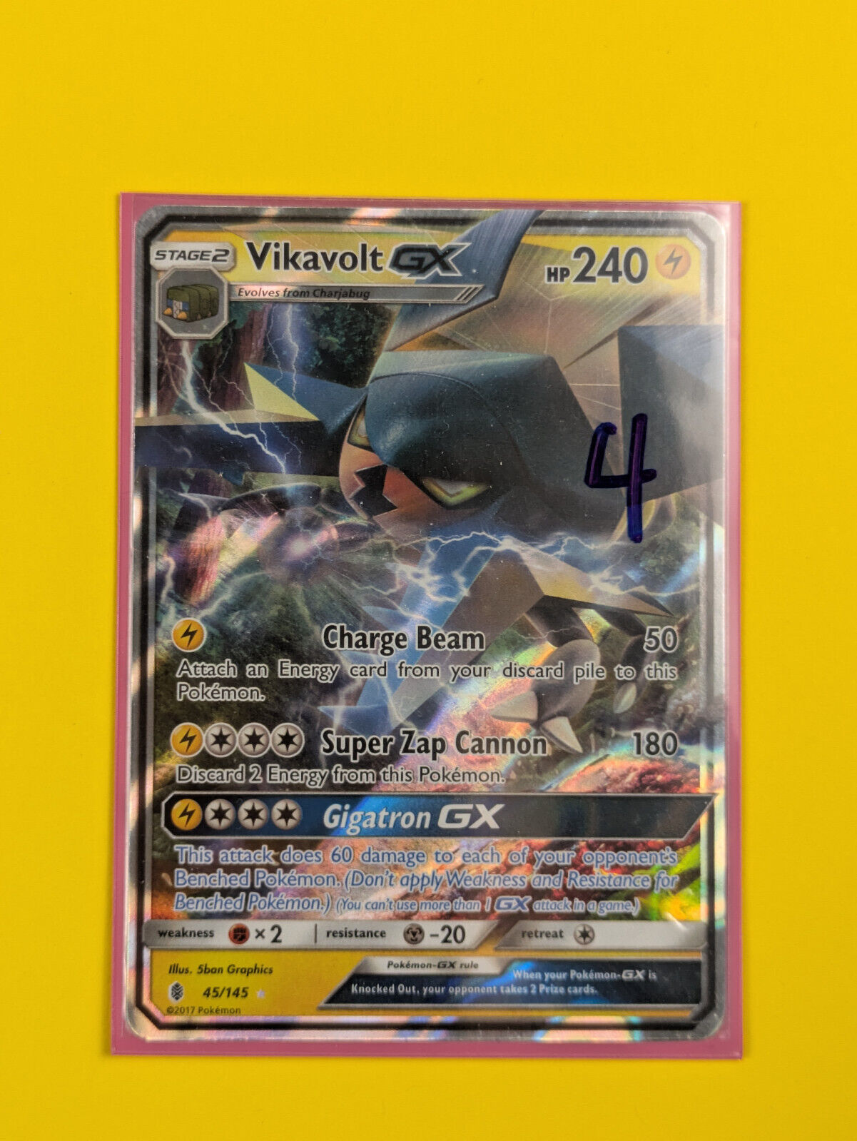Vikavolt GX - 45/145 - Ultra Rare Guardians Rising - Pokemon Card - NM