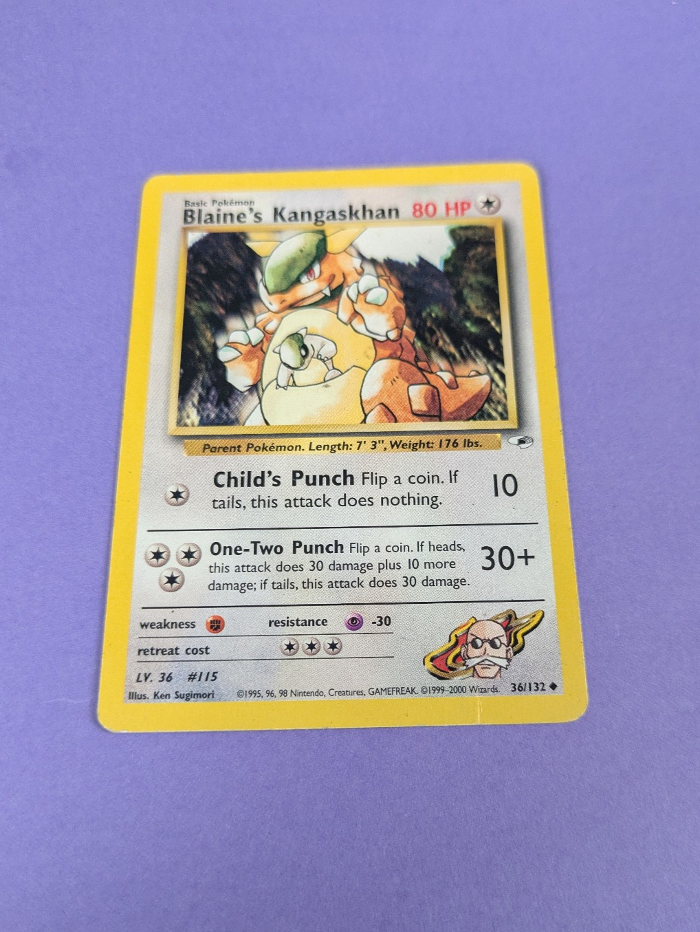 Blaine's Kangaskhan - 36/132 - Uncommon Unlimited Gym Heroes - Pokemon Card - MP