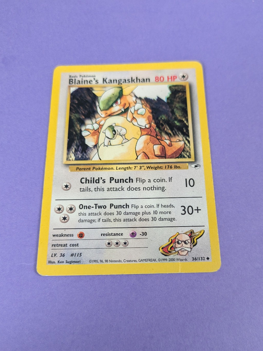 Blaine's Kangaskhan - 36/132 - Uncommon Unlimited Gym Heroes - Pokemon Card - MP
