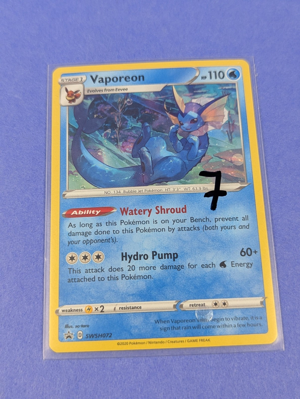 Vaporeon - SWSH072 - Holo Promo Sword & Shield Promos - Pokemon - NM