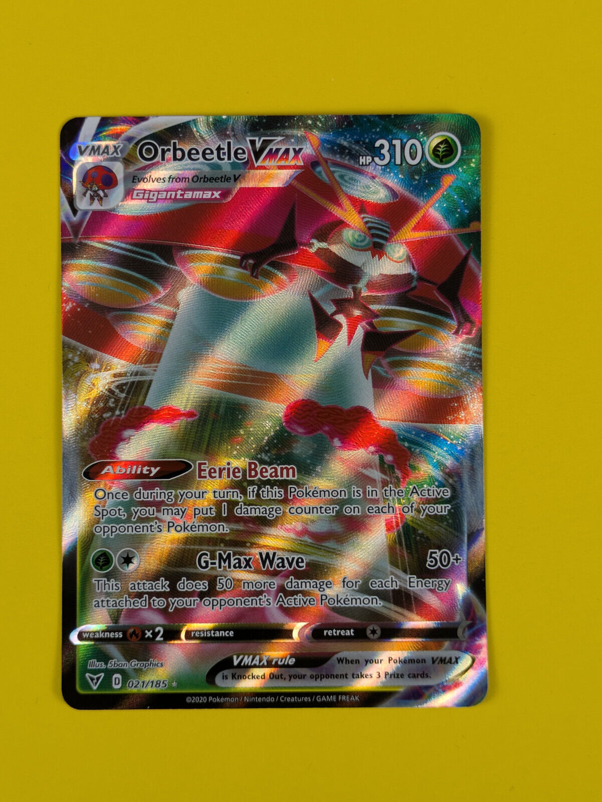 Orbeetle VMAX - 021/185 - Ultra Rare Vivid Voltage - Pokemon Card - NM