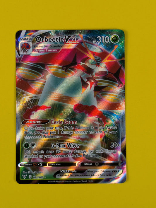Orbeetle VMAX - 021/185 - Ultra Rare Vivid Voltage - Pokemon Card - NM