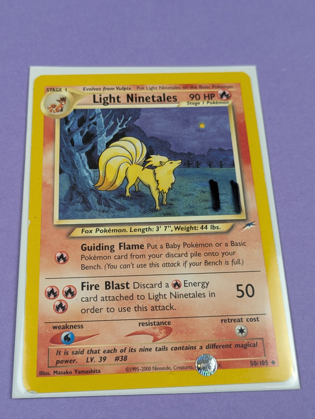 Light Ninetales - 50/105 - Uncommon Neo Destiny - Pokemon Card - NM