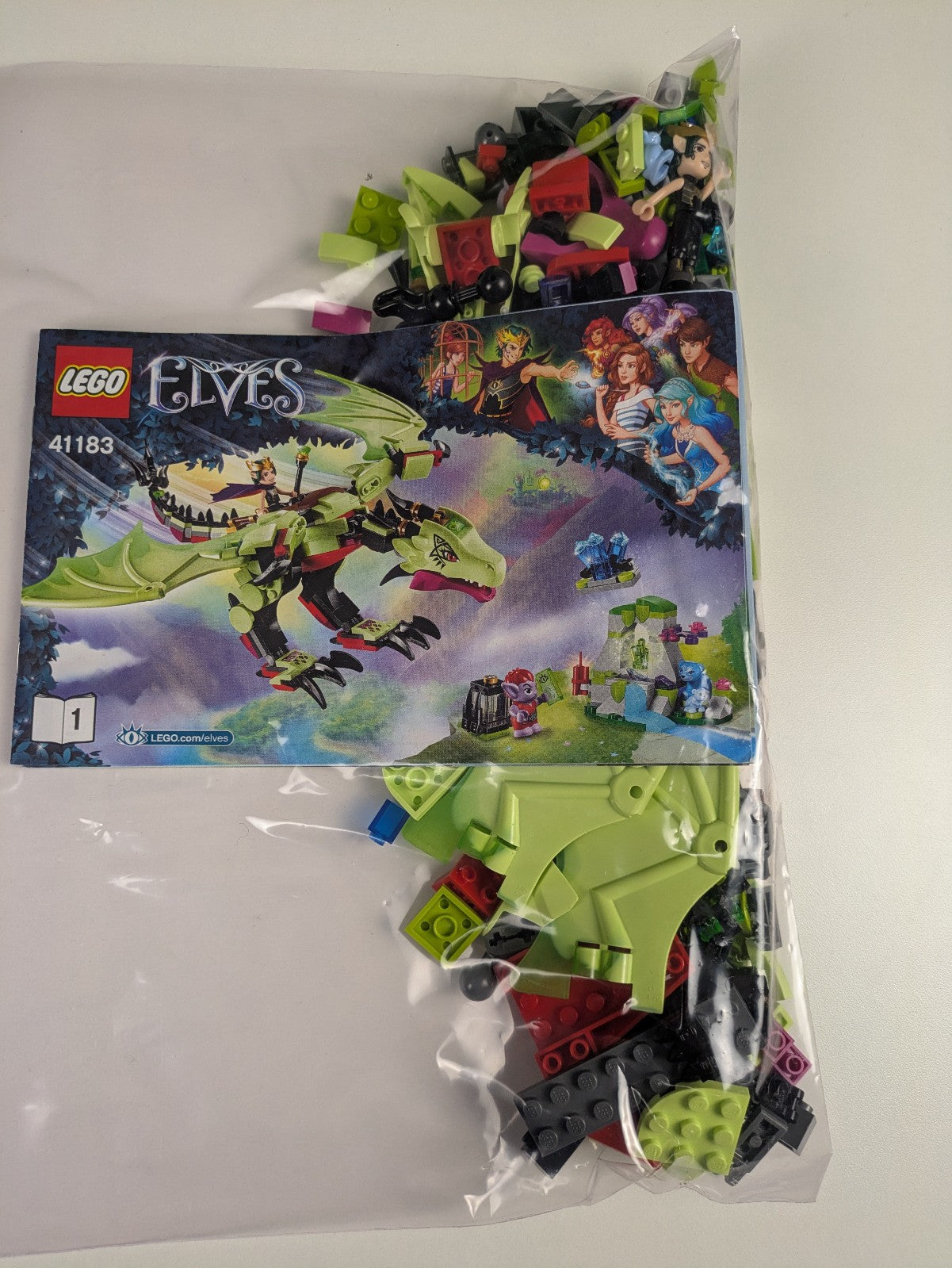 Lego Elves: The Goblin King's Evil Dragon Set 41183 - w/ Instructions