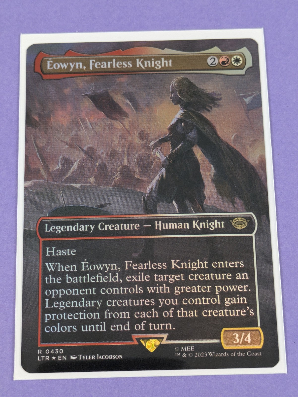 MTG: The Lord of the Rings: Éowyn, Fearless Knight Borderless Foil #0430 - NM