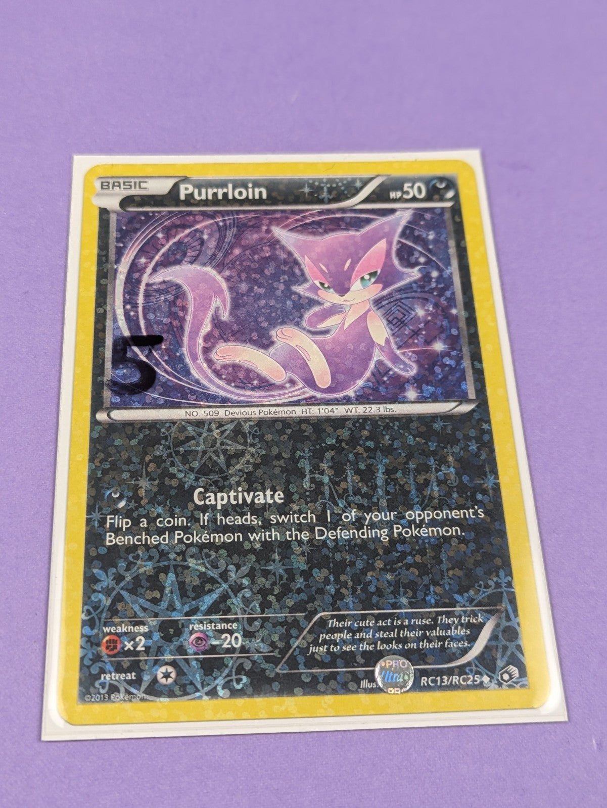 Purrloin - RC13/RC25 - Uncommon Holo Legendary Treasures - Pokemon Card - NM
