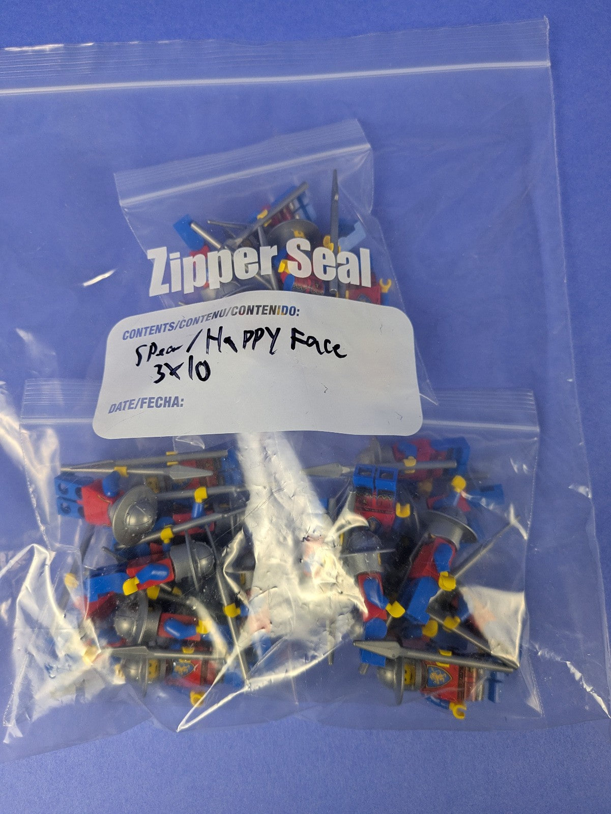 Lego Castle: Lion Knight - Male Happy Kettle Hat w/ Spear - 10 Army Pack!