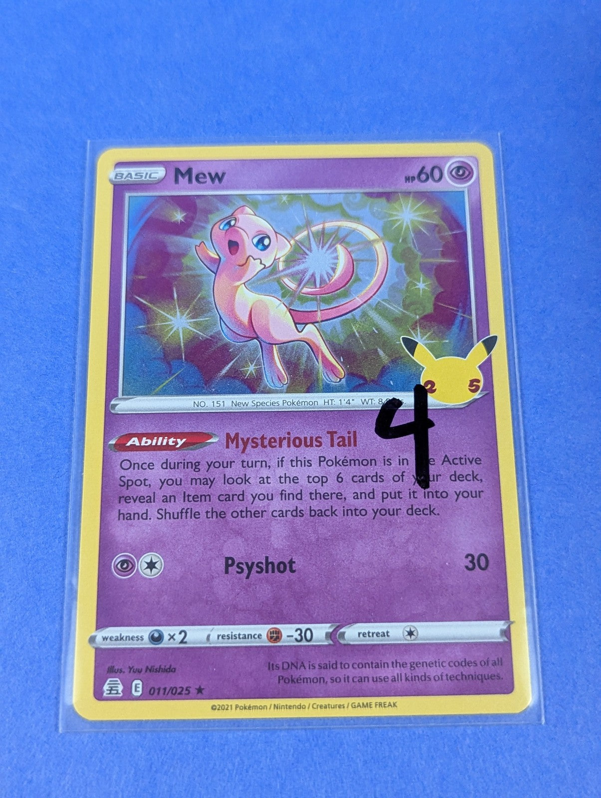 Mew - 011/025 - Holo Rare Celebrations - Pokemon Card - LP