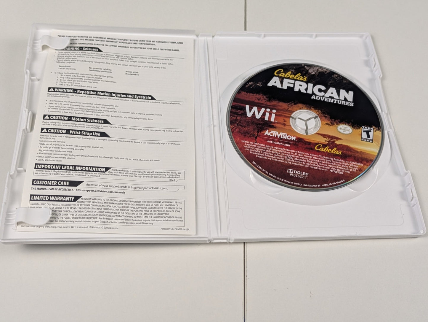 Cabela’s African Adventure (Nintendo Wii, 2013) CIB