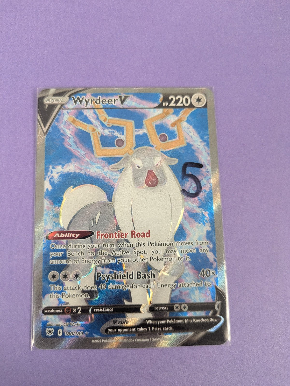 Wyrdeer V - 180/189 - Full Art Ultra Rare Astral Radiance - Pokemon Card - NM