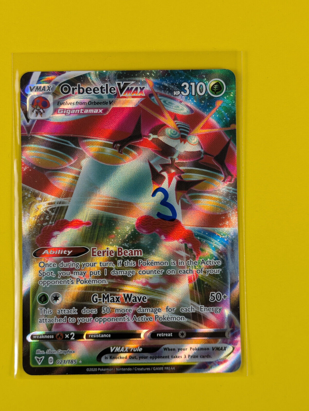 Orbeetle VMAX - 021/185 - Ultra Rare Vivid Voltage - Pokemon Card - NM