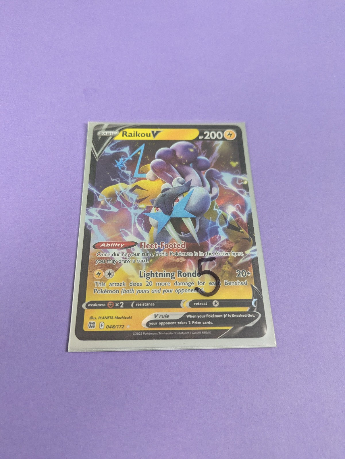 Raikou V - 048/172 - Ultra Rare Brilliant Stars - Pokemon Card - NM
