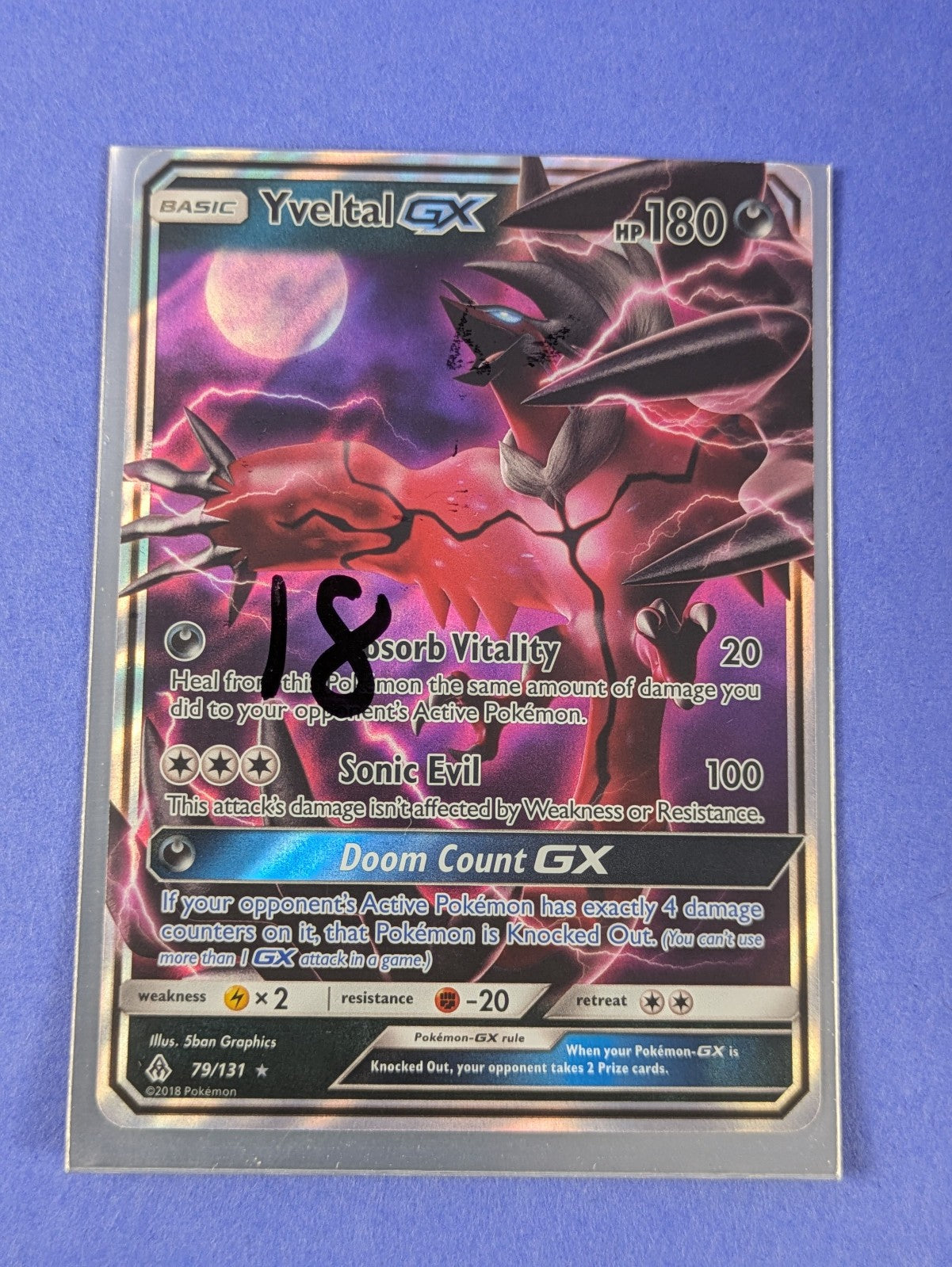 Yveltal GX - 79/131 - Rare Holo GX Forbidden Light - Pokemon Card - NM