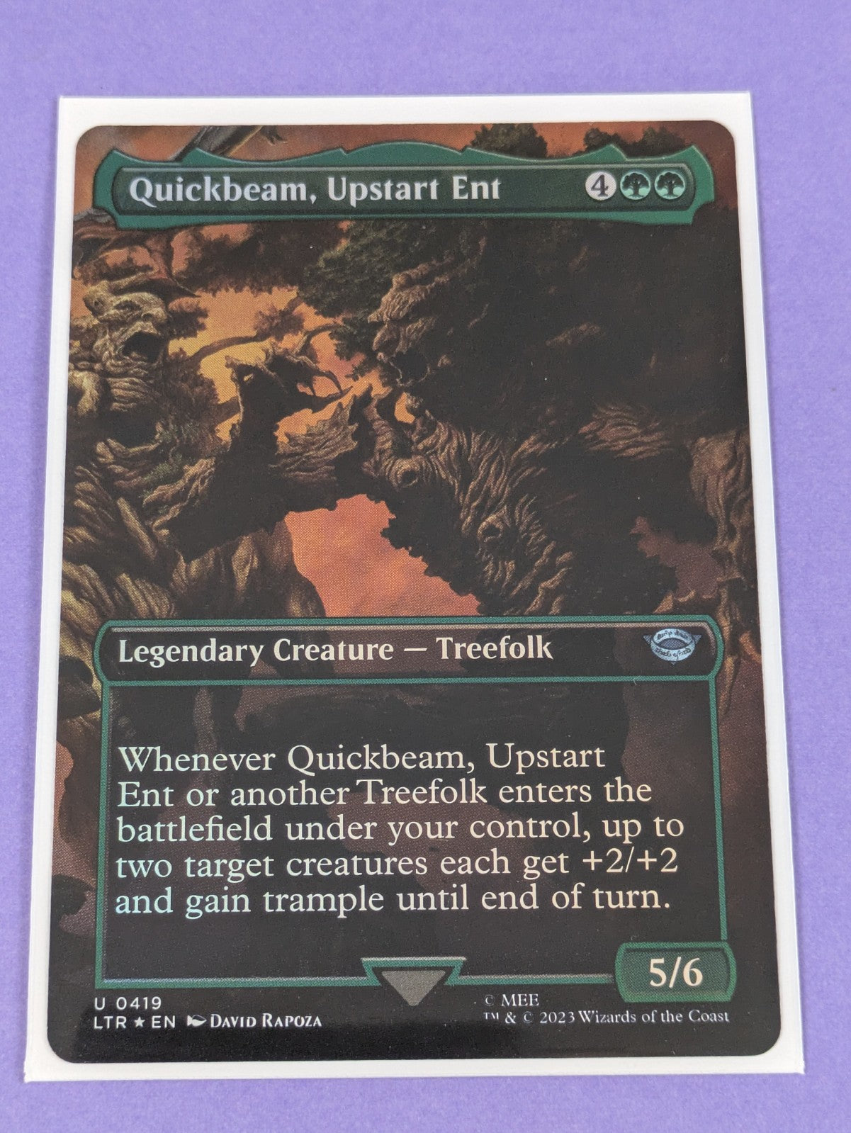 MTG: The Lord of the Rings: Quickbeam, Upstart Ent Borderless #0419 Uncommon NM