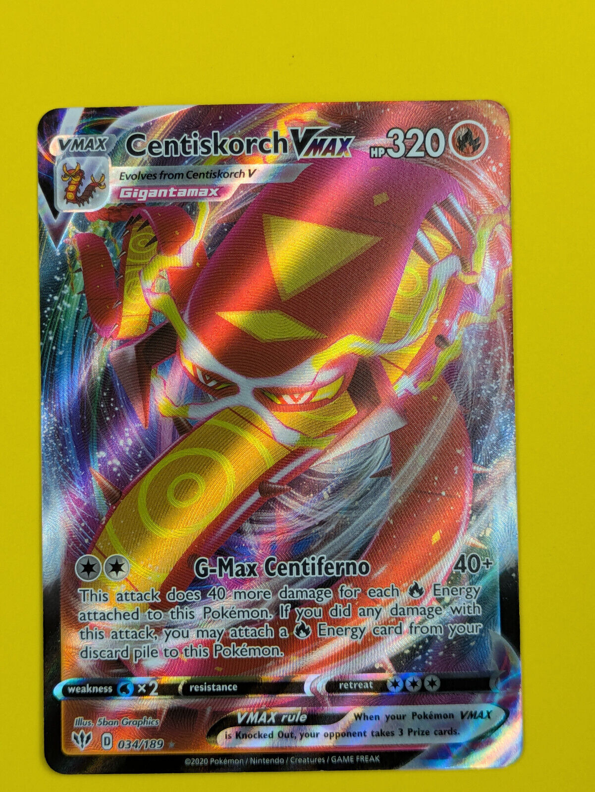 Centiskorch VMAX - 034/189 - Ultra Rare Darkness Ablaze - Pokemon - NM