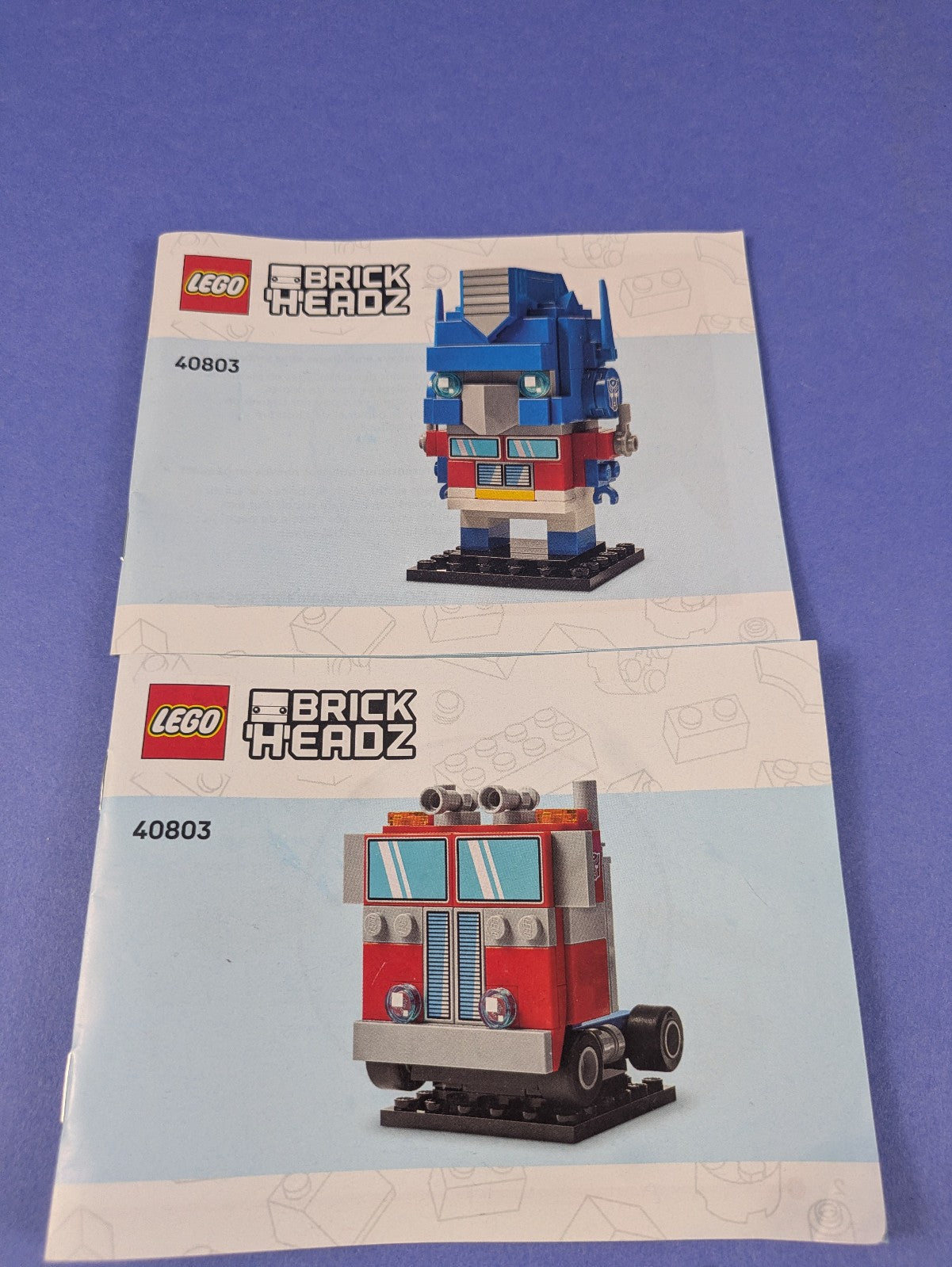 LEGO BrickHeadz Transformers Optimus Prime Robot & Vehicle 40803 Pre-Owned