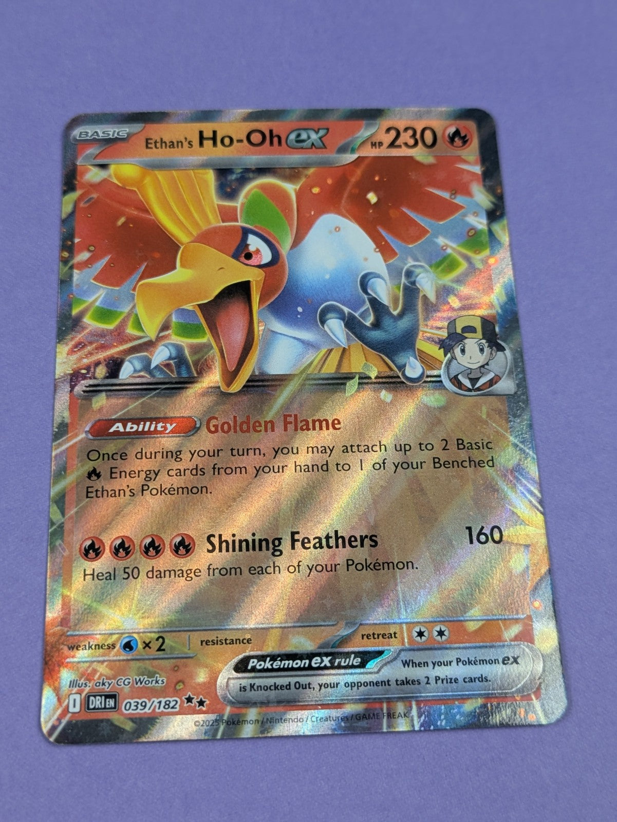 Ethan's Ho-Oh ex - 039/182 - Double Rare Holo Destined Rivals - Pokemon - NM