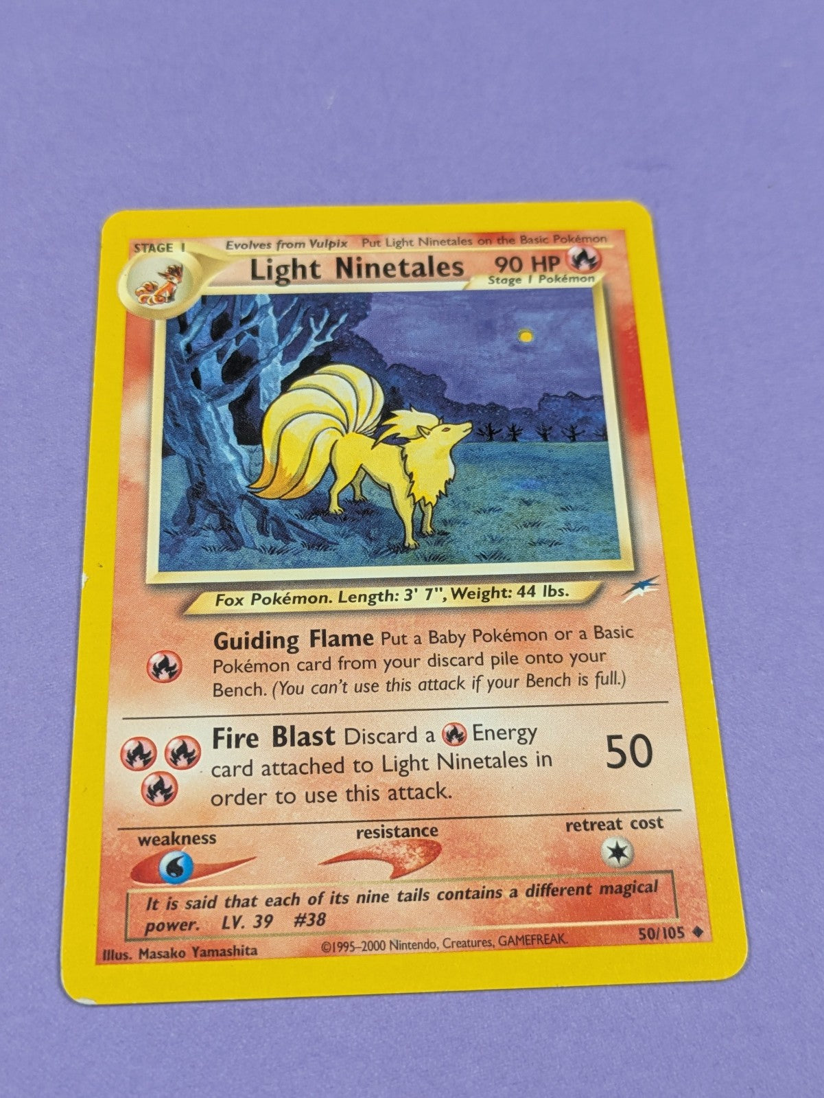 Light Ninetales - 50/105 - Uncommon Neo Destiny - Pokemon Card - NM