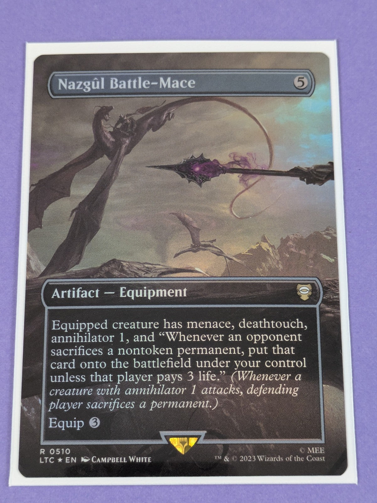 MTG: The Lord of the Rings: Nazgûl Battle-Mace Borderless Foil #0510 Rare - NM