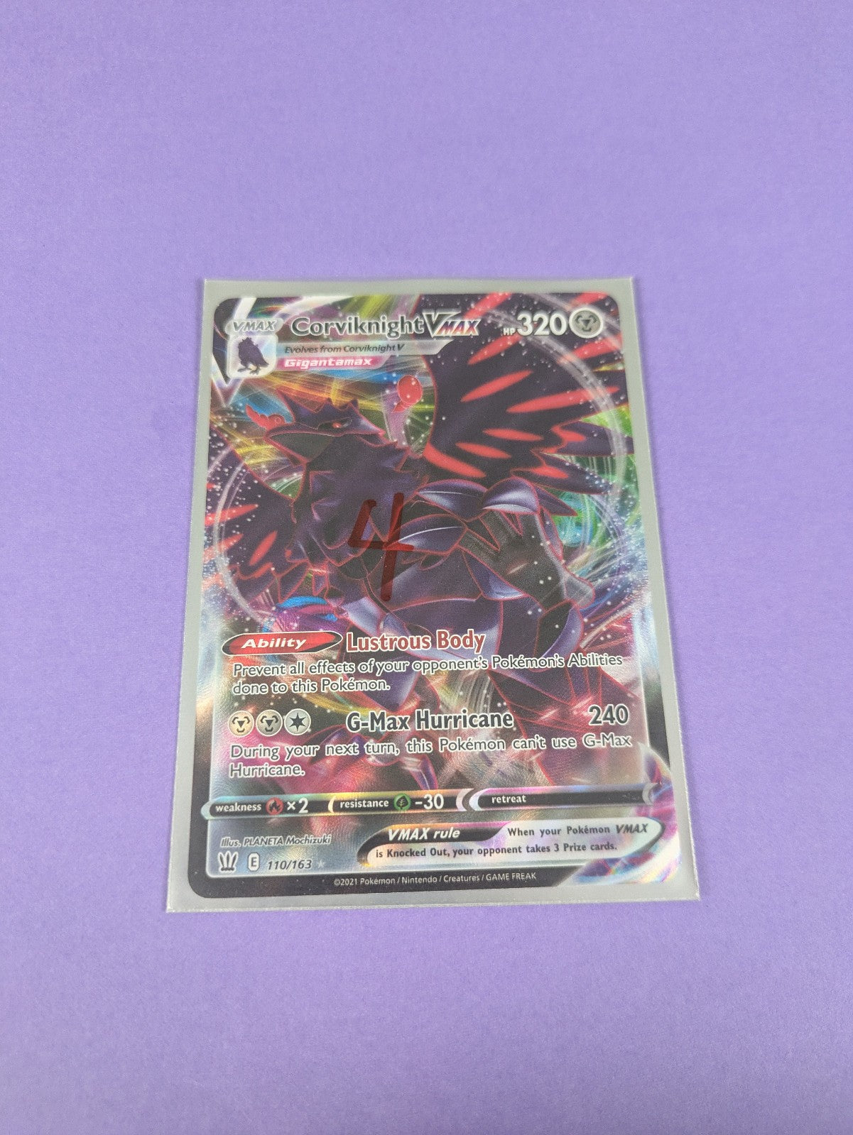 Corviknight VMAX - 110/163 - Ultra Rare Battle Styles - Pokemon Card - NM
